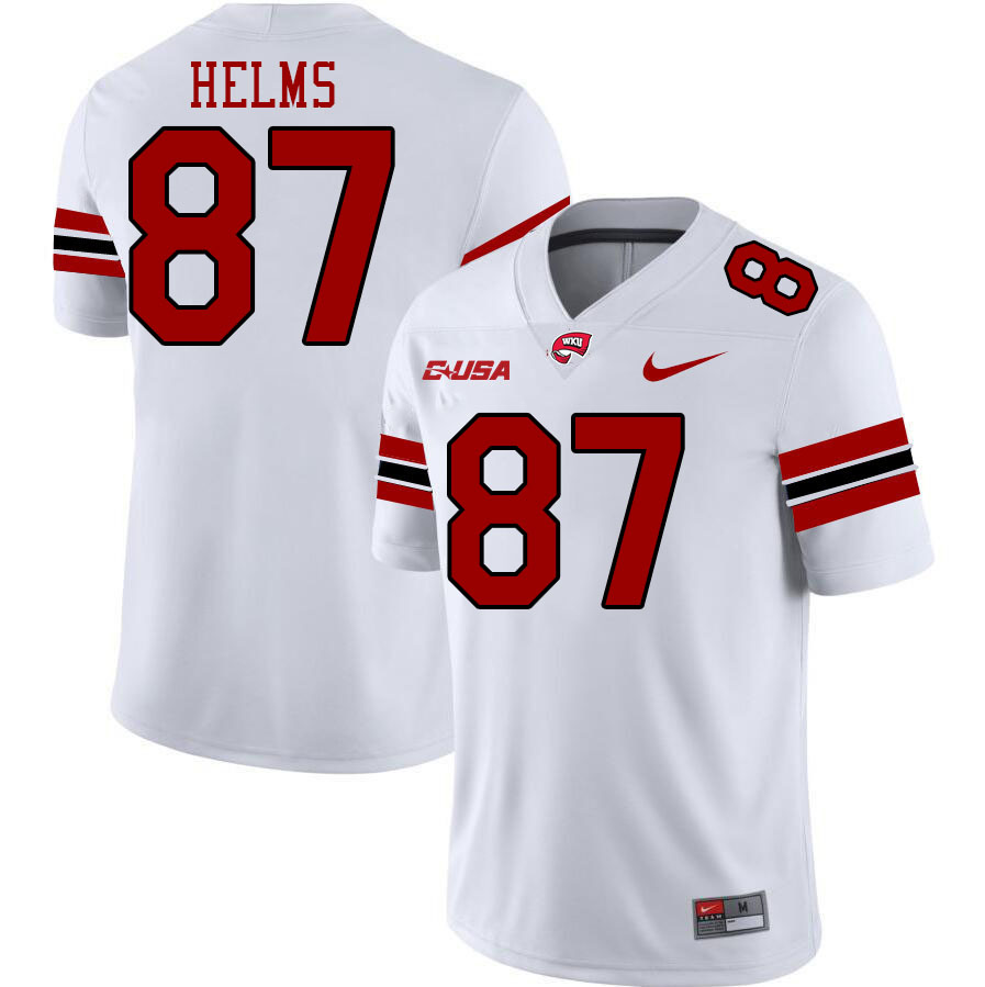 Western Kentucky Hilltoppers #87 River Helms College Football Jerseys Stitched Sale-White